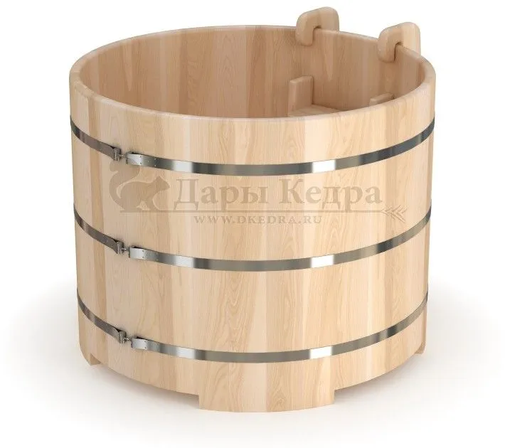 Круглая купель для бани из кедра