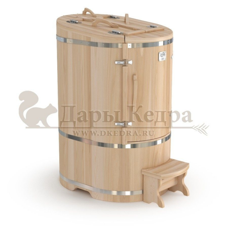 Кедровая бочка (фитобочка) овальная со скосом «Классическая» Кедровая бочка (фитобочка) овальная со скосом «Классическая»