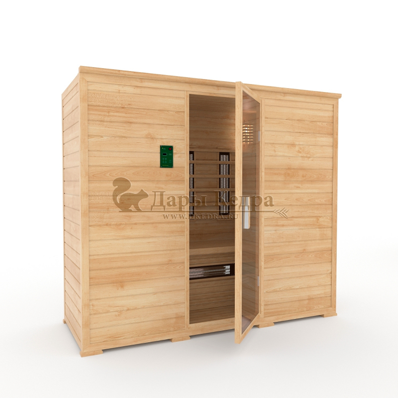 Четырёхместная инфракрасная сауна кабина из кедра с керамическими излучателями Четырёхместная инфракрасная сауна кабина из кедра с керамическими излучателями